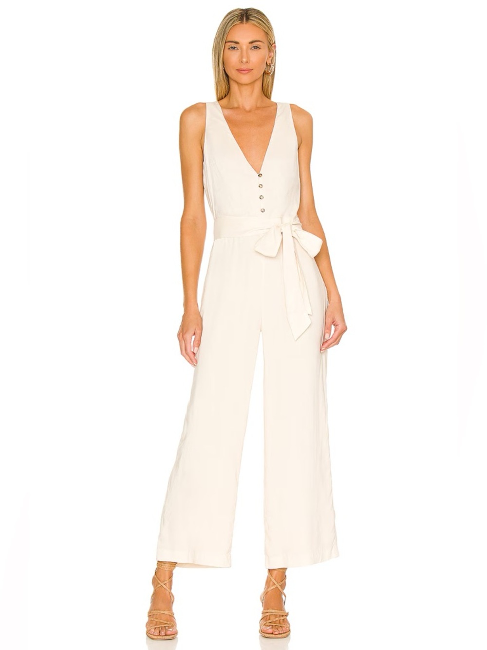 Majorelle Melodie Wide Leg Jumpsuit White Sugar Cream Off White Size M Revolve